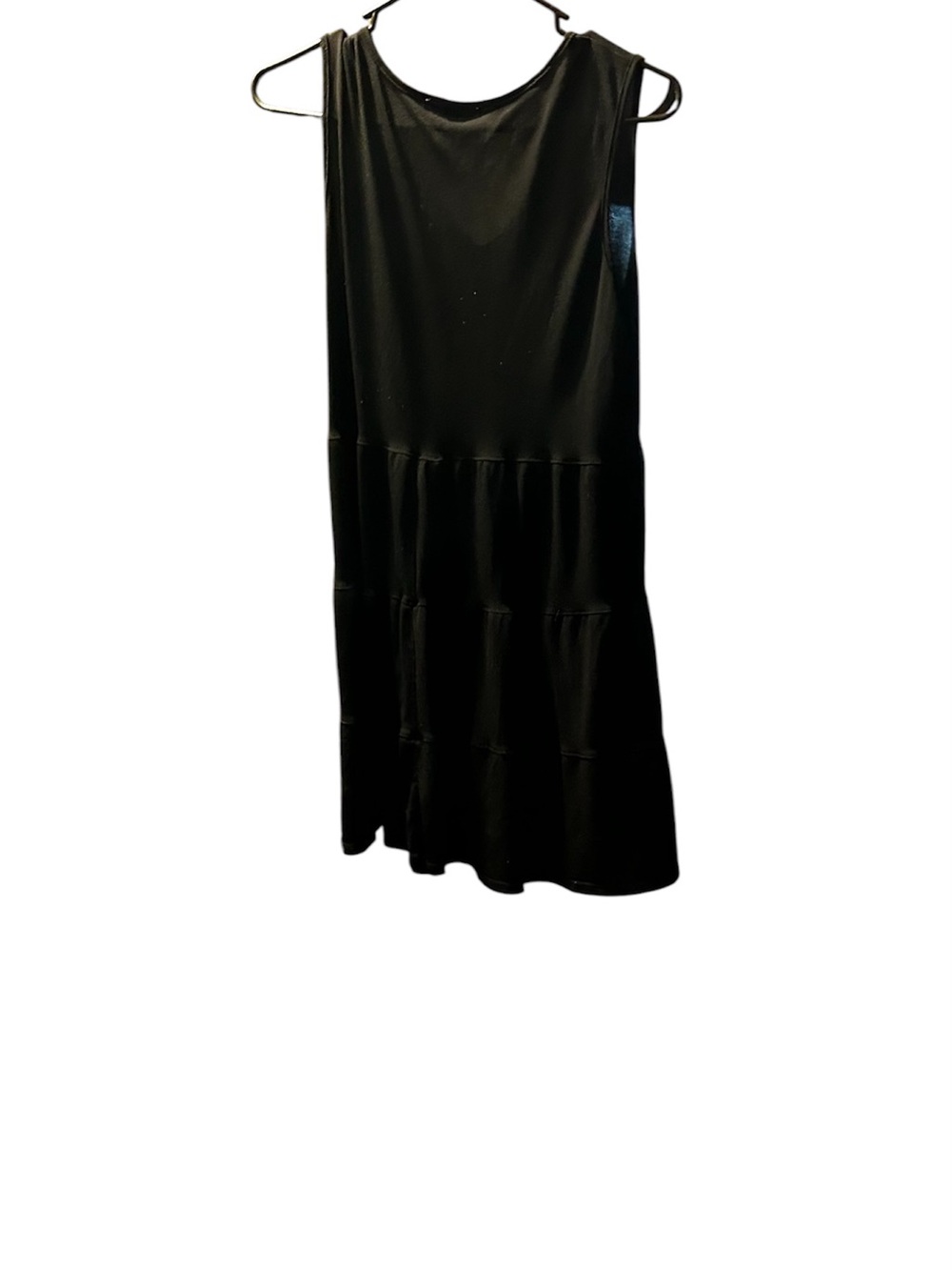 Green Envelope Black Sleeveless Tiered Midi Skirt